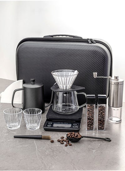 Buy V60 Drip Coffee Set,12-Piece Hand Brewing Coffee Maker Set,Pour Over Coffee Machine Accessories Kit All In 1 Portable Travel Bag，43cm*29cm*16cm in UAE