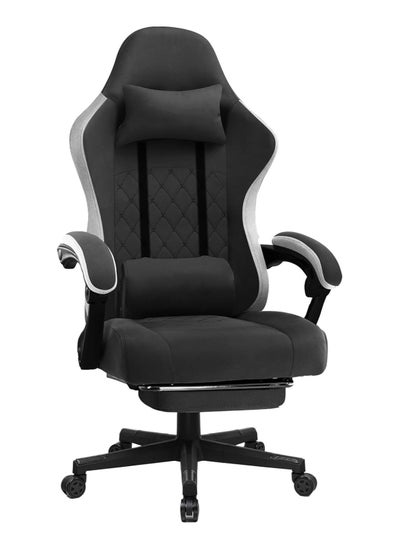 Buy Gaming Chair with Footrest, Ergonomic Gamer Chair with Lumbar Support Massage Adjustable High Back Comfortable Fabric Office Chair Style Computer Reclining Office Chair for Adults in Saudi Arabia