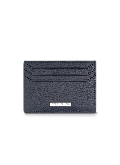 Buy Cannes Navy Minimalist Genuine Leather Card Case For Men With 3 Card Slots 105 MM- CEPU06857M-BLU in UAE