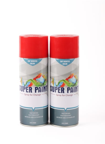 Buy 2 PCS Super Matte Red Spray Paint 400ml UAE in Saudi Arabia