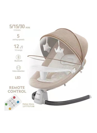 اشتري 3 In 1 Rocking Chair For Newborns Multi- Functional Bluetooth And Remote Control With Sleeping Mosquito Net في السعودية