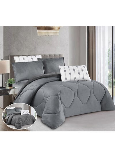 Buy Winter Duvet Set With Two-Sided Fabric Sturdy And Soft Heavy Filling 6 Pieces King Size in Saudi Arabia