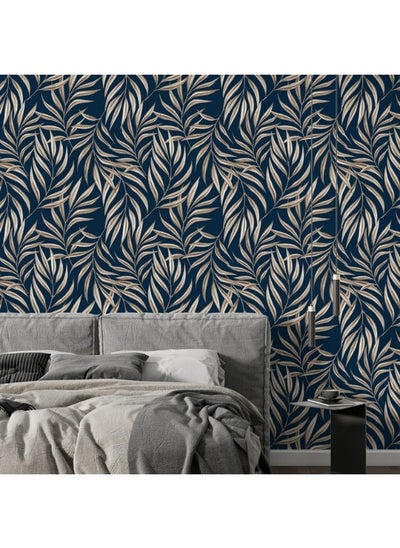 اشتري Beautiful Colorful Seamless Leaf Pattern Fabric Wallpaper Covers An Area ​​Up To 4.2Mx3M With Adhesive And Smoothing Tool في مصر