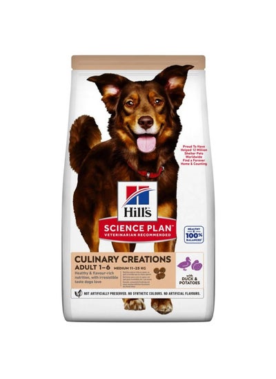 Buy Hills Science Plan Culinary Creations Medium Adult Dry Dog Food With Duck & Potatoes 2.5Kg in UAE