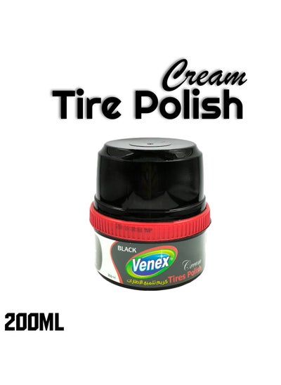 Buy Car Tyre Polish Black Cream Tire Polish 200 ml Super Shine Repels Dirt - VENEX in Saudi Arabia