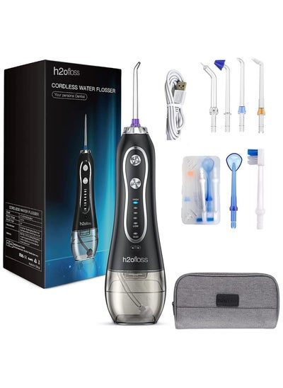 Buy Eutrico Dental Flosser, Portable Rechargeable Cordless Oral Flosser with 5 Devices, 6 Heads and 300ml Tank, Suitable for Home and Travel Orthodontics... in Saudi Arabia