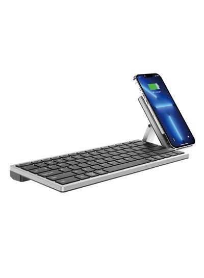 Buy Wireless Keyboard, with Wireless Charger Module (Sync Up to 4 Devices),Tactile Quiet Switches, Backlit Keys, Bluetooth, Type-C, macOS, Windows, Linux, iOS, Android in UAE