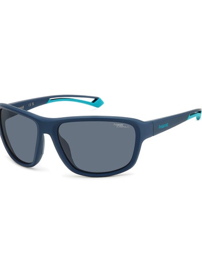Buy Unisex Polarized Rectangular Sunglasses - Pld 7049/S Blue Millimeter - Lens Size: 62 Mm in UAE