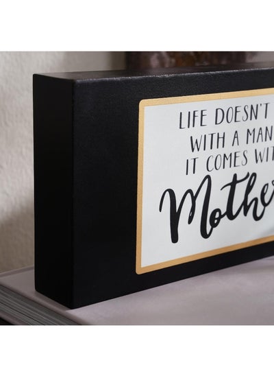 Buy Mother Decorative Plaque 25.5X4X13Cm - Black in UAE