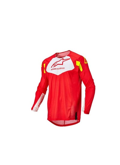 Buy Alpinestars Jersey Red Fluo/White/Yellow Fluo -Medium in UAE