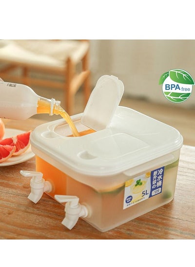 Buy 5L Large Capacity Cold Kettle Lemonade Bottle Water Juice Teapot Juice Container with Faucet Refrigerator Ice Kettle in Saudi Arabia