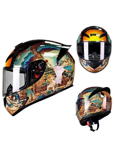 اشتري Full Face Motorbike Helmet Motorcycle Adult Rider Biker Sports Crash Helmet في السعودية