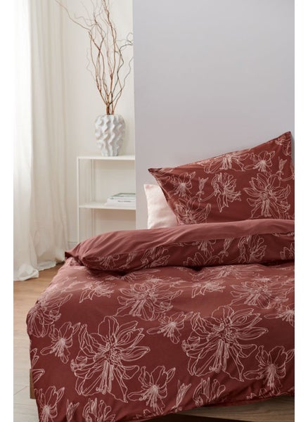 Buy Floral Pattern Duvet Set 135 x 200 cm, Red in UAE