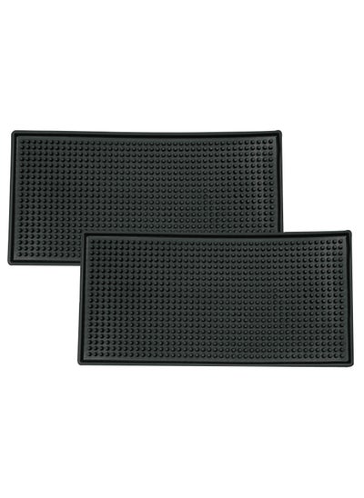 اشتري Coffee Rubber Service Mat Non Slip Set Of 2 Dish Glass Drying Flexible Coasters Leakproof Baritsa Shops Restaurant Kitchen Counter Top Size 30x15CM في السعودية