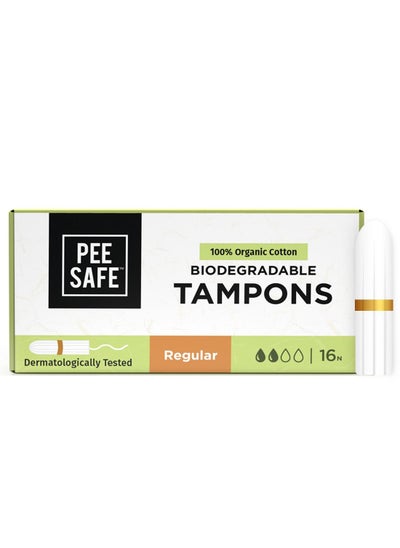 Buy Pee Safe - Organic 100% Biodegradable 16 Tampons| Super in UAE