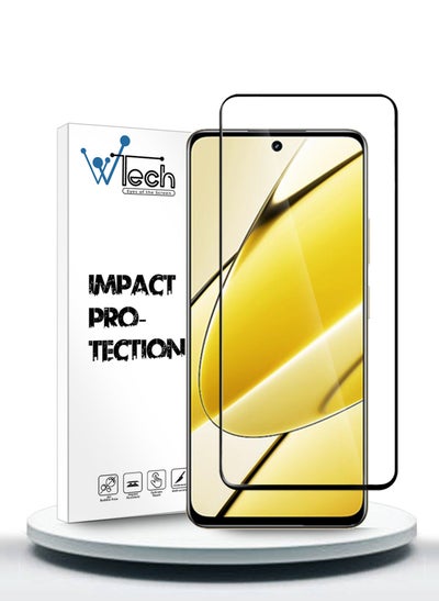 Buy Premium E2E Full Glue Full Cover Tempered Glass Screen Protector For Realme 11 5G 2023 Clear/Black in Saudi Arabia