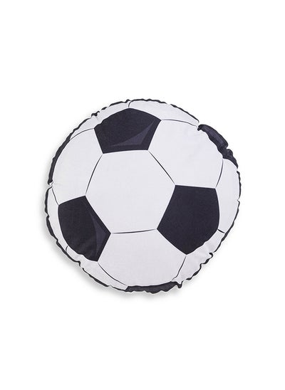 Buy Football Shaped Filled Cushion 35X35Cm - White in UAE