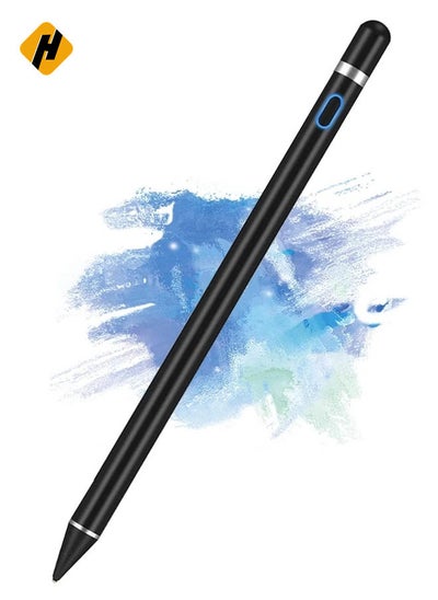 اشتري Active Stylus Pen for Android,iOS, iPad/iPad 2/New iPad 3/iPad4/iPad Pro/iPad Mini/iPad Mini 2/3 /4 and Most Tablet,1.5mm Fine Point Rechargeable Digital Stylus Pen（Black في الامارات