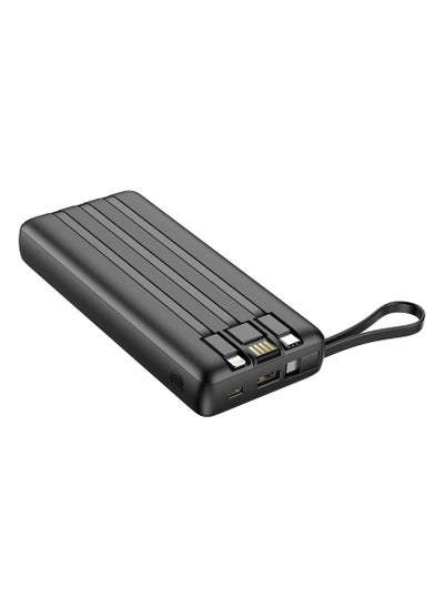 اشتري Portable Power Bank 20000mAh built-in cables, QI Fast Charge Slim Power Bank 20000mAh, Digital Display Power Bank 20000mAh for Iphone,Samsung and etc في الامارات