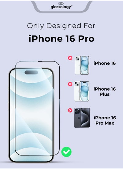 Buy iPhone 16 Pro 9H Tempered Glass Screen Protector Scratch Resistant, Ultra Clear, Anti-Fingerprint, Case-Friendly in UAE