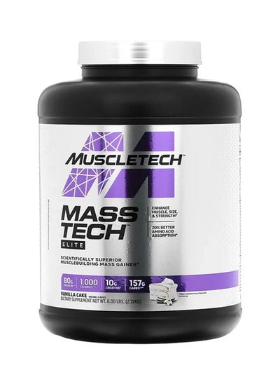 اشتري MuscleTech Mass Tech Elite Vanilla Cake 6lbs US (RB) في الامارات