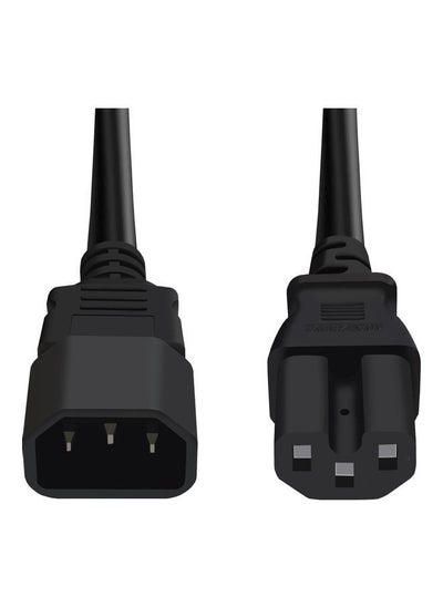 Buy S-TEK Heavy Duty Computer Power Extension C14 Male to C15 Female Cable 3 Mtr Black in UAE