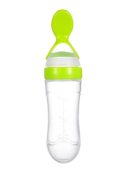 Buy Squeeze Style Baby Feeding Bottle And Spoon 90ml in UAE