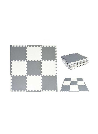 اشتري Baby Play Mat Motor Skills Educational Mat Non Toxic Eva Foam  9Pcs + 12 Edges Grey في الامارات