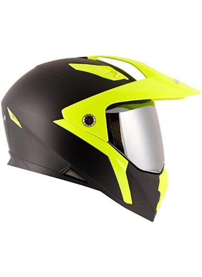 Buy Vega Mount Dc Motocross Helmet Dull Black / Neon Yellow (Medium) in UAE