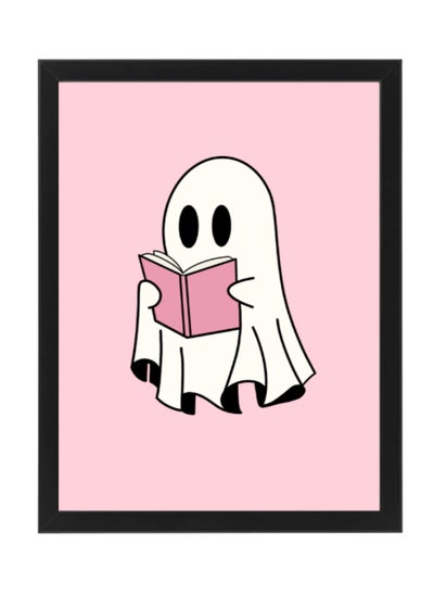 Buy Halloween Cute Ghost Framed Poster 30x40cm - Spooky Halloween Wall Art Decor for Kids' Rooms, Home, Nursery, or Party - Trick or Treat Halloween Decoration Gift in UAE