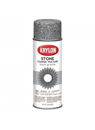 Buy Krylon K18201 Coarse Stone Texture Finish Spray Paint, Black Granite, 12 Ounce in UAE