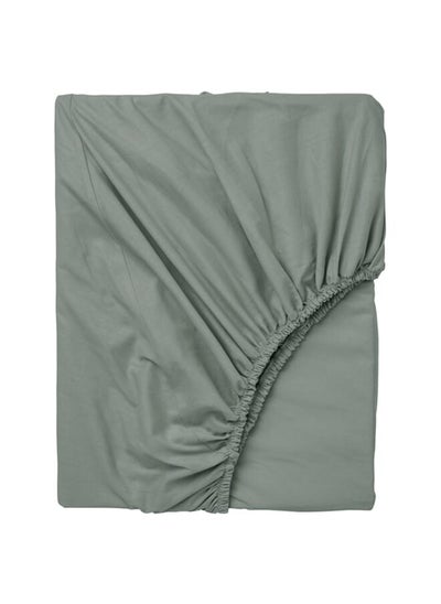 Buy Fitted sheet, grey-green, 90x200 cm in Saudi Arabia