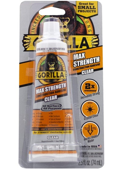 اشتري Gorilla Max Strength Construction Adhesive Clear في الامارات