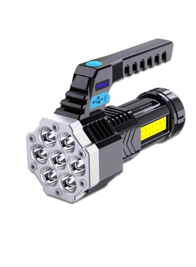 Buy Rechargeable LED Flashlight with COB Side Light, Super Bright Flashlight Battery Powerd Waterproof Handheld Flashlights in Saudi Arabia