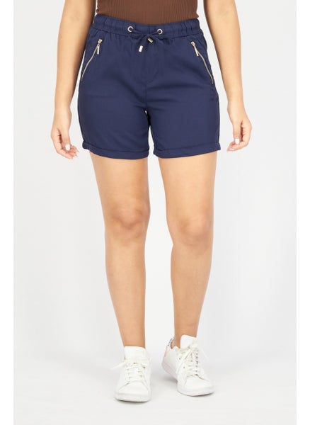 اشتري Women Plain Basic Short, Navy Blue في الامارات