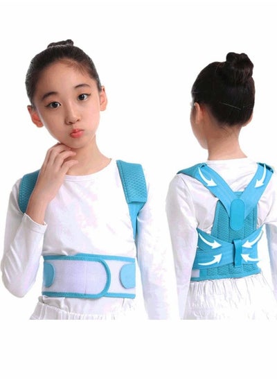 Buy Back Brace, Posture Corrector for Kids Teens, Relieve Pain Adjustable Upper race Spinal Support with Soft Shoulder Pads to Prevent Humpback, Recommended by Doctor (M, Blue) in Saudi Arabia