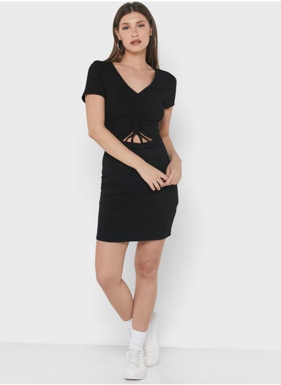 Buy Ruched Cut Out Detail Dress in Saudi Arabia