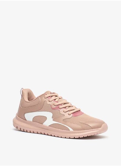 Buy Women Panelled Lace-Up Sports Shoes with Pull Tabs in Saudi Arabia