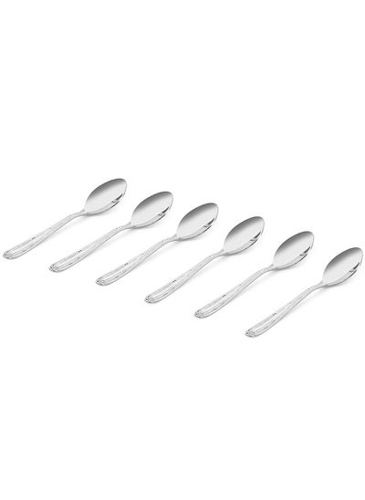 اشتري Natalia 6-Piece Tea Spoon Set, Silver - 13.5 cm في الامارات