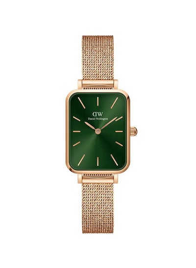 Buy Daniel Wellington Quadro Pressed Melrose Green Watches for Women with Rose Gold Band 20x26mm in Saudi Arabia