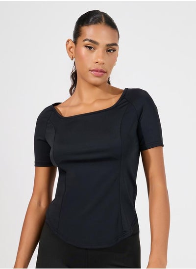 Buy Side Reflective Dot Detail Scoop Neck Top in Saudi Arabia