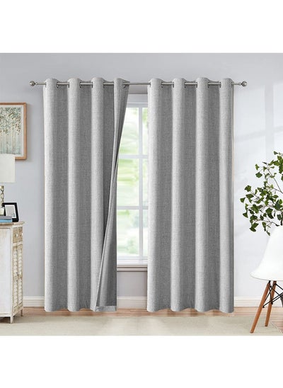 Buy Curtains House Linen 100% Blackout Fully Darkness For Room Thermal Insulated Fabric Steel Grommets 1 Piece in Egypt