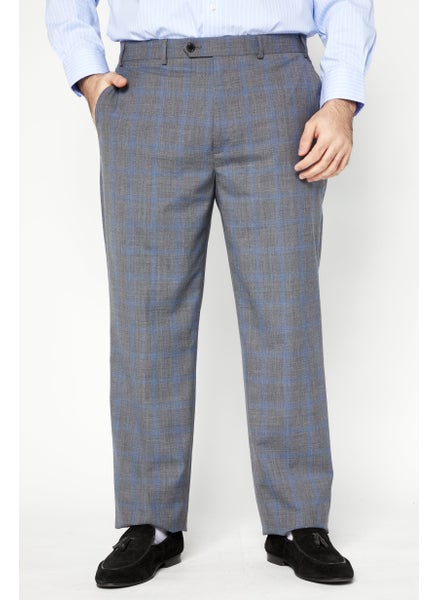 Buy Men Regular Fit Plaid Chino Pants, Navy/Grey Combo in Saudi Arabia