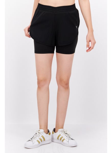 اشتري Women Sportswear Fit Brand Logo Running Shorts, Black في الامارات