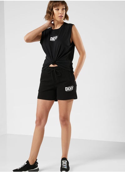 Buy High Waist Tie Detail Shorts in UAE