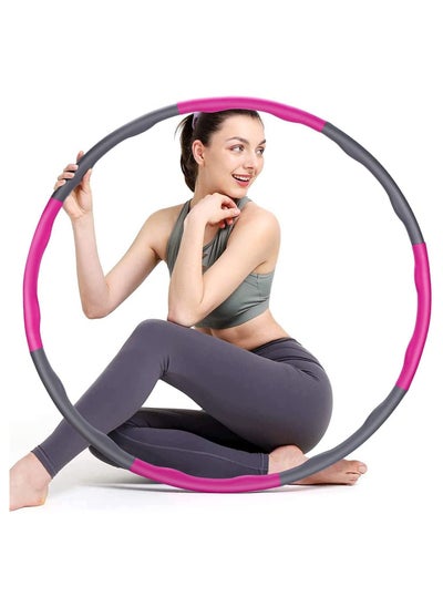 Buy Weighted Hula Hoop - 8 Section Detachable Hoola Hoop, Adjustable Hula Hoops for Adults Weight Loss, Exercise Hula Hoop with Soft Padding and Wavy Ridges in Saudi Arabia