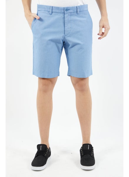 اشتري Men Solid Bermuda Basic Shorts, Light Blue في الامارات