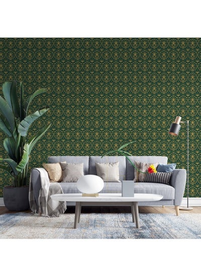 Buy Flat Art Deco Pattern Collective Fabric Wallpaper Covers An Area ​​Up To 4.2Mx3M With Adhesive And Smoothing Tool in Egypt