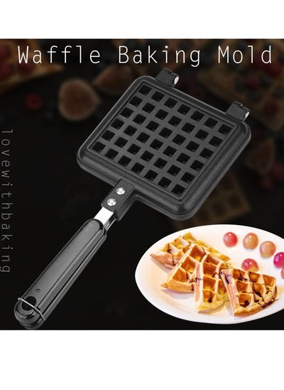 Buy Non-Stick Double-Side Waffle Baking Mold Pan Household Gas Aluminum Alloy Cone Maker Press Plate Cooking Tool Iron in Saudi Arabia