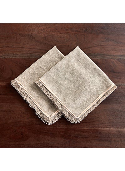 Buy Naturio 2-Piece Slub Napkin Set 40 x 40 cm in UAE